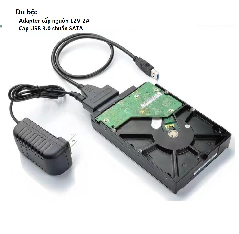 Cáp Chuyển USB 3.0 + DC 12V Sang HDD SATA 3.5 inch